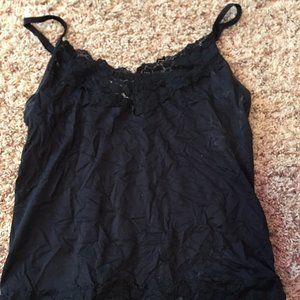WHBM black with black lace camisole